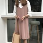 Plain V-neck Strappy Dress