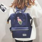 Flamingo Applique Canvas Backpack