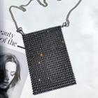 Rhinestone Shoulder Pouch Black - One Size