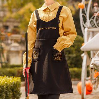 Pumpkin Embroidered Jumper Dress
