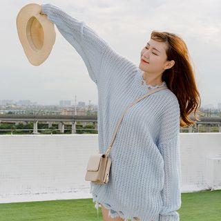 Cut Out Open-knit Sweater