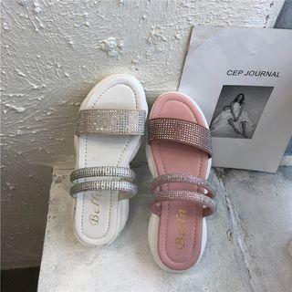 Rhinestone Strap Platform Sandals