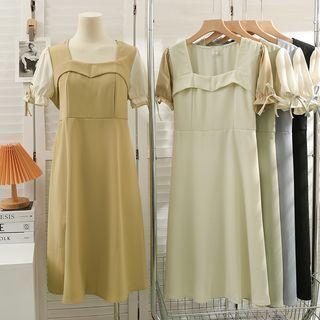 Tie-back Colorblock Midi Dress In 5 Colors