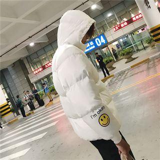 Smile Print Hooded Padded Coat