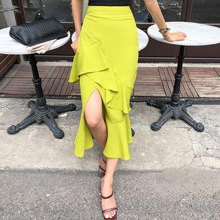 Ruffled Maxi Mermaid Skirt