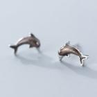 925 Sterling Silver Dolphin Earring S925 Silver - 1 Pair - One Size