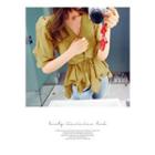 Puff-sleeve Tie-waist Blouse