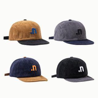 N Embroidered Corduroy Baseball Cap