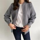 Zip-up Front Knit Jacket