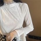 Long-sleeve Lace Paneled Top