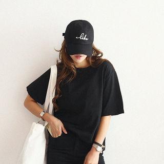 Lettering-embroidered Baseball Cap