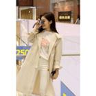 Hooded Buttoned Coat For Sparing Ivory - One Size