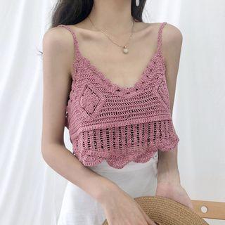 Crochet Knit Cami Crop Top