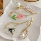 Faux Pearl Flower / Butterfly Alloy Hair Claw