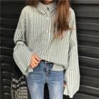 Striped Loose-fit Bell-sleeve Shirt