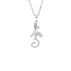 18k White Gold Flower Design Pendant Set With Diamond One Size