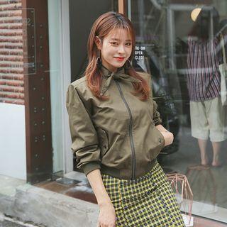 Bow-neck Bomber Jacket