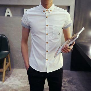 Mushroom Embroidered Short-sleeve Shirt