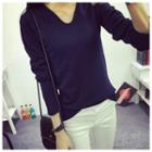 Plain Fleece-lined Long-sleeve T-shirt