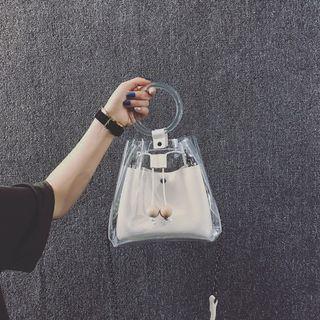 Round Handle Pvc Crossbody Bag