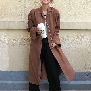 Plain Shirtdress With Sash As Shown In Figure - One Size