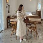 Notch-collar Flap Long Shirtdress