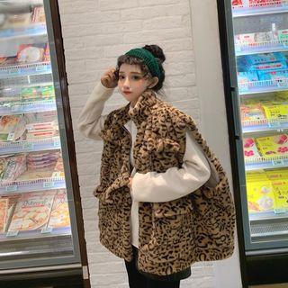 Leopard Print Oversized Vest