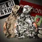 Camo Print Lettering Hooded Utility Jacket