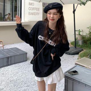 Long-sleeve Round-neck Letter Print Sweatshirt