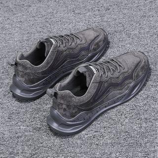 Velvet Paneled Platform Sneakers