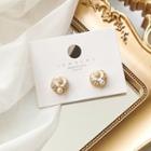 Flower Faux Pearl Alloy Earring 1 Pair - Gold - One Size