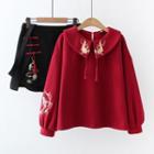 Embroidered Sweatshirt / A-line Skirt / Set