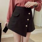 Buttoned Asymmetric Skort