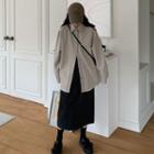 Long Sleeve Plain Shirt / Midi Skirt