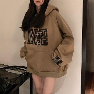 Print Hoodie Coffee - One Size