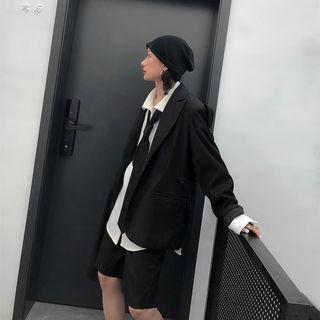 Irregular Hem Single-breasted Blazer