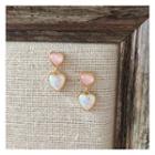 Heart Drop Earrings Pink - One Size