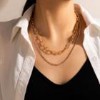 Layered Necklace 16726 - Gold & Silver - One Size