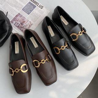 Faux Leather Snaffle Loafers