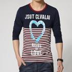 Heart Print Long-sleeve T-shirt