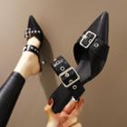 Pointed Buckled Stiletto Mules