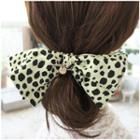 Leopard Print Fabric Bow Hair Tie