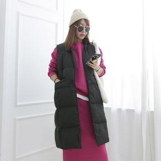 Single-breasted Long Padded Vest