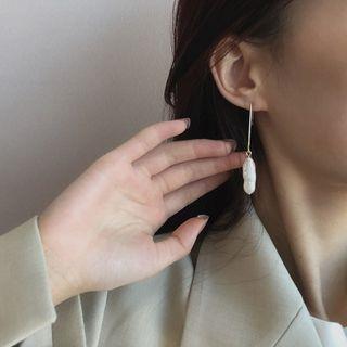 Asymmetrical Faux Pearl Alloy Drop Earring 1 Pair - 1522 - Gold & White - One Size
