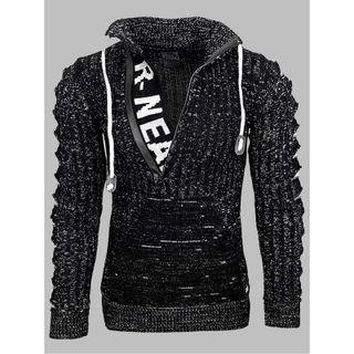 Melange Half-zip Sweater
