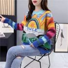 Printed Sweater Blue & Yellow - One Size
