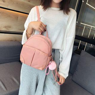 Pom Pom Charm Nylon Mini Backpack