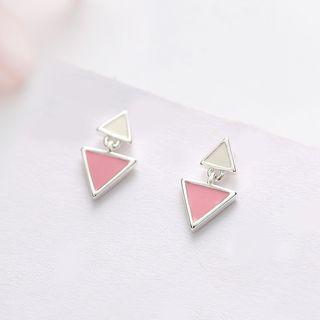 925 Sterling Silver Triangle Dangle Earring 1 Pair - Earrings - 2 Triangle - One Size
