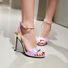Metallic Ankle-strap Stiletto-heel Sandals
