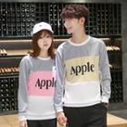Couple Matching Lettering Panel Pullover